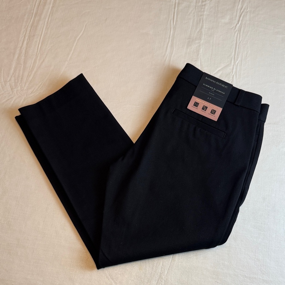 Banana Republic Black Sloan Slimming Bi-stretch Tailored Performance Size 6P NWT